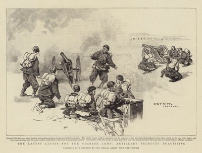 The Latest Levies for the Chinese Army, Artillery Recruits Practising by Charles Edwin Fripp